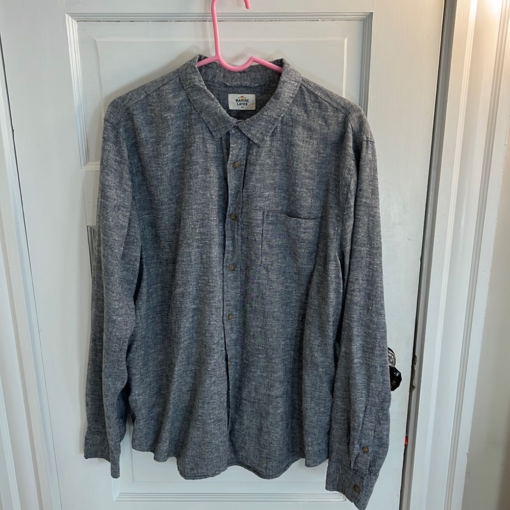 Marine Layer Heather grey collared shirt size “Marge” Medium/Large